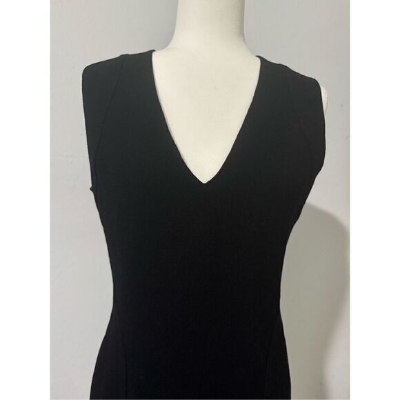 Moschino Black midi dress 100% Virgin wool sleeveless 10 - Picture 2 of 9
